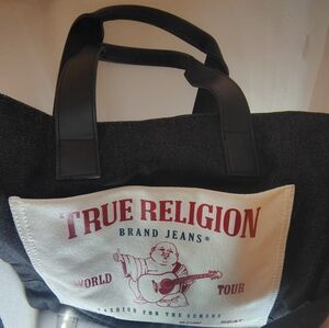 True Religion Black and White Duffel Bag